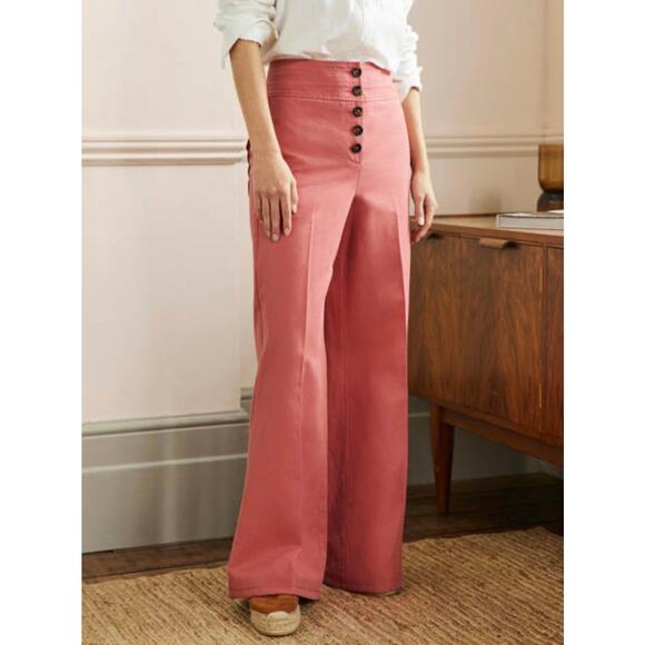 Boden Pants - Boden Size 4P 4 Petite High Waist Flare Pants Dusty Red Pink